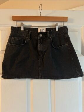 BDG Washed Black Denim A-Line Mini Skirt
